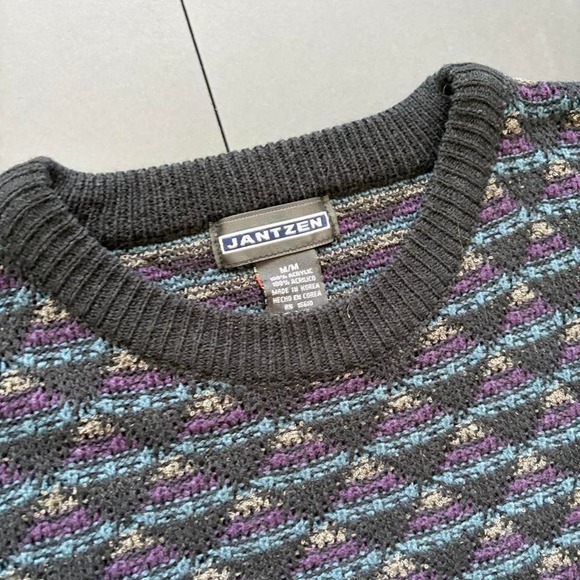 90s chunky cable knit patterned sweater - Picture 3 of 5